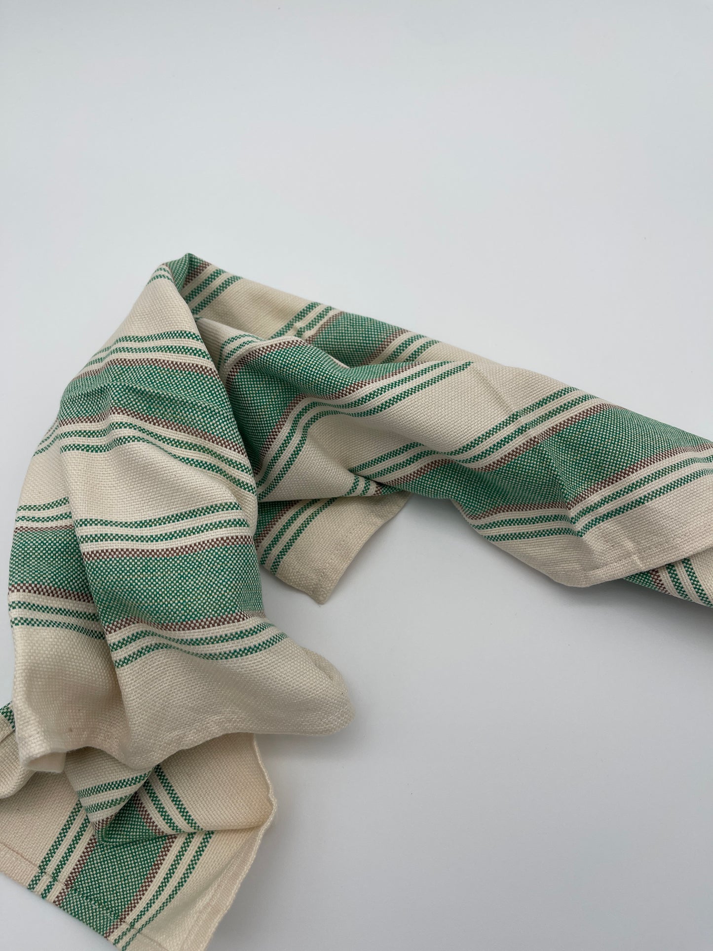 Green Balanced Striped Tea Towel