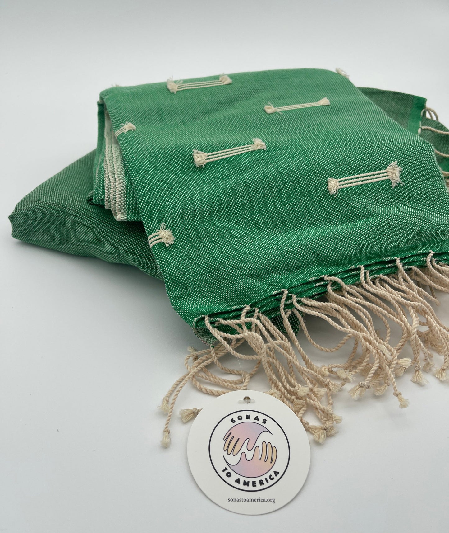 Kelly Green dashed scarf