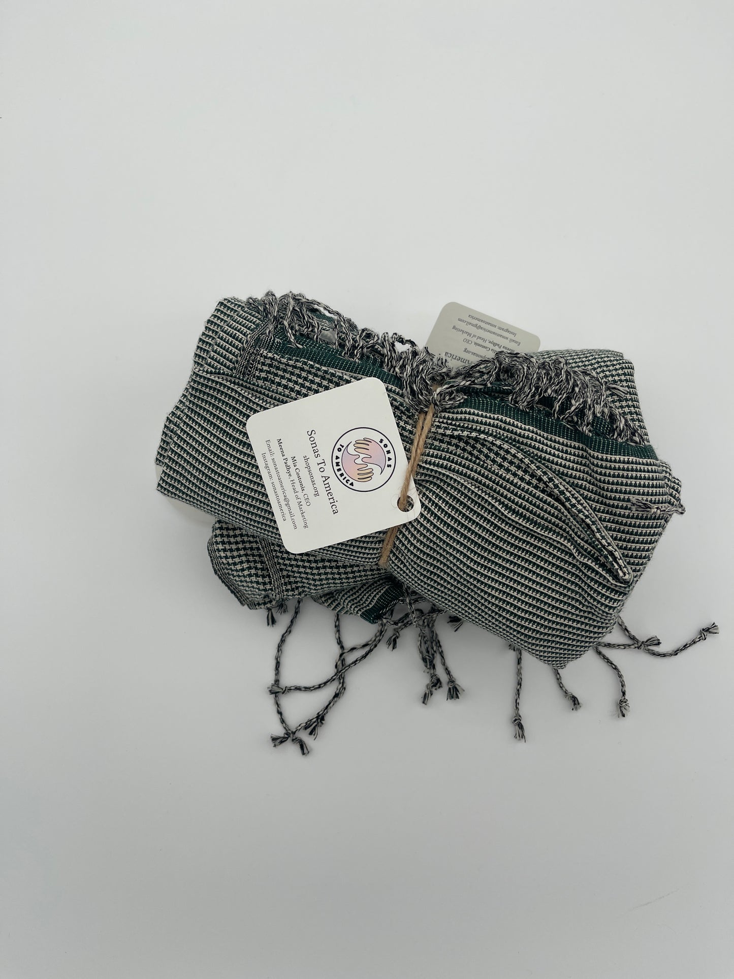 Thin Forest green Stripped Scarf