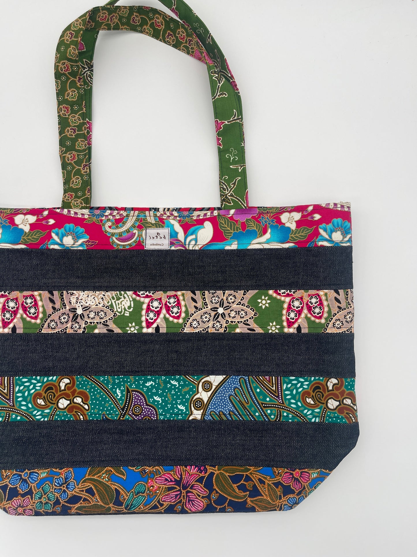 Large patterned stripped Tote Bag