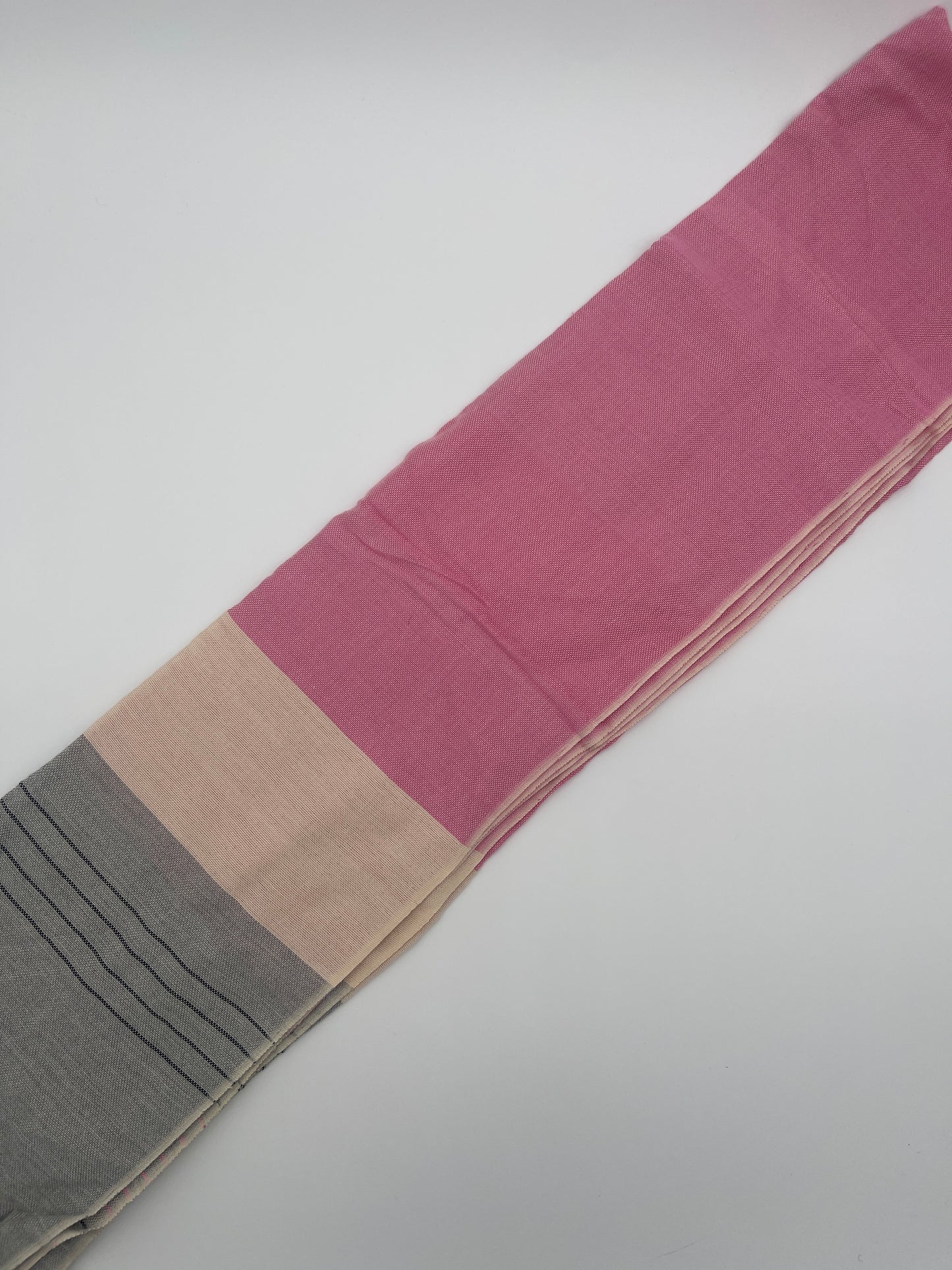 Pink and Grey color Block scarf