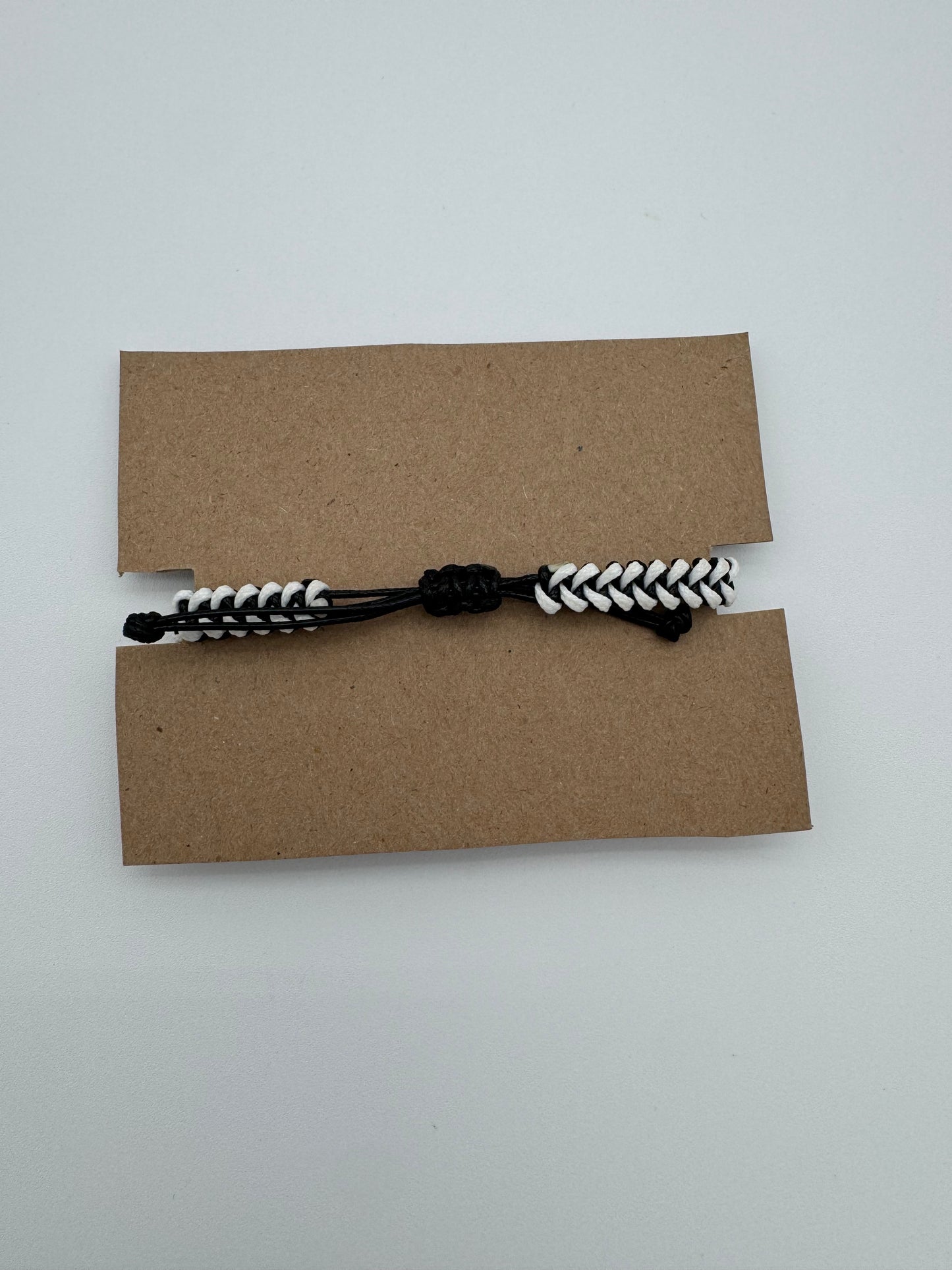 White and Black Braided Bracelet