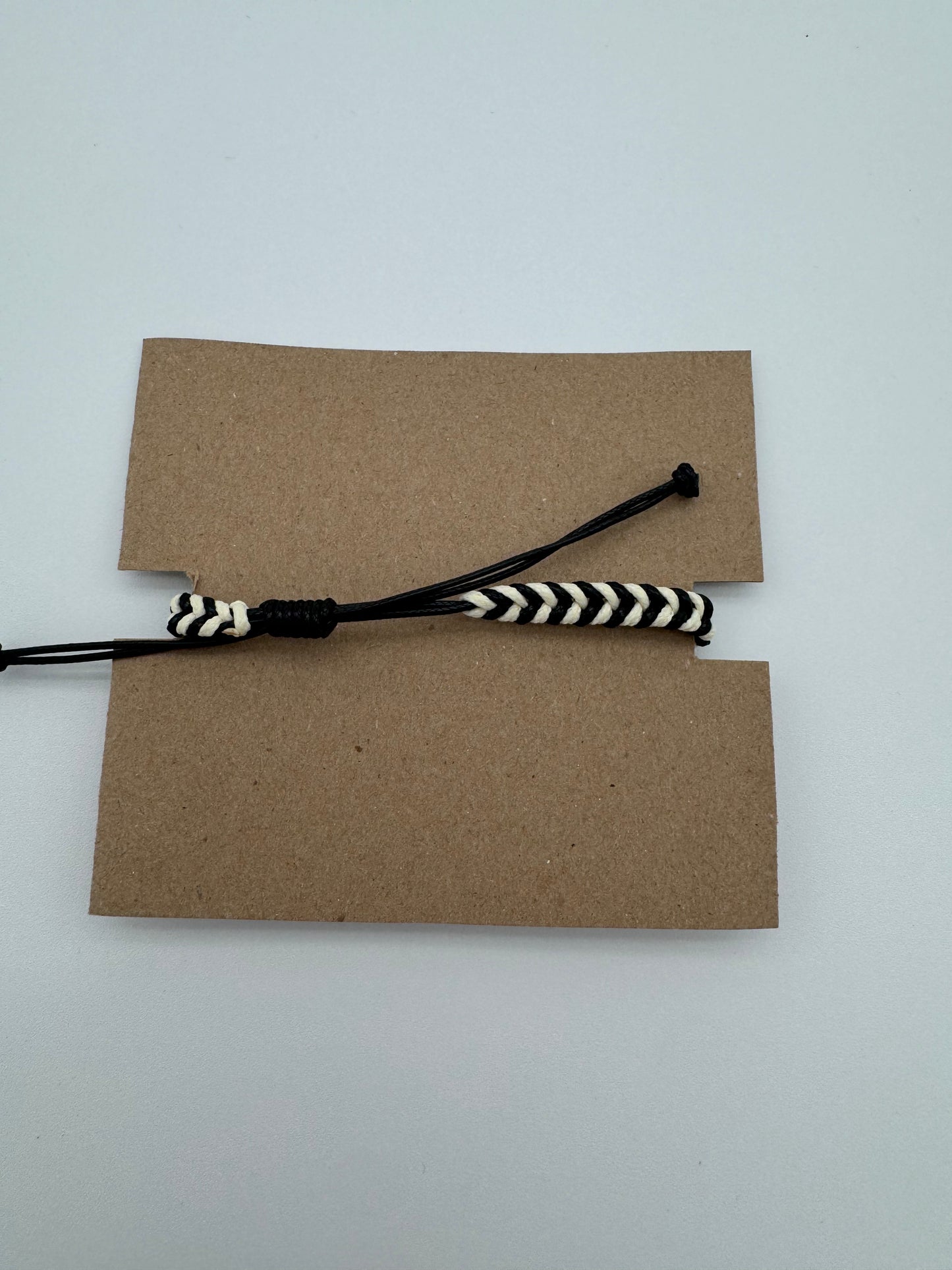 Black and Off White Braided Bracelet