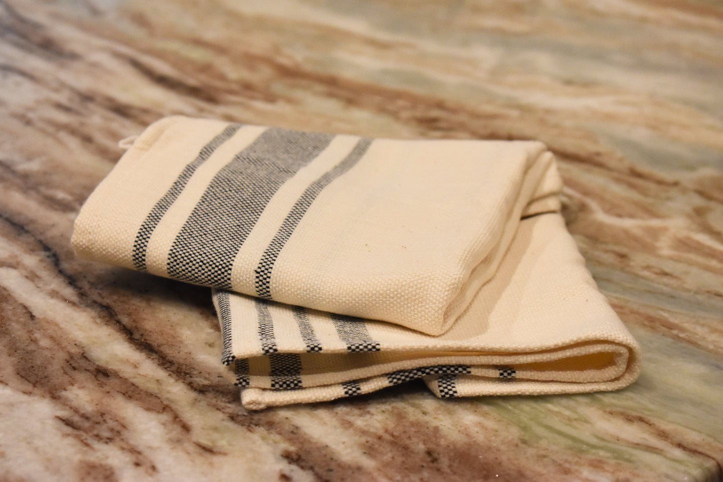 Navy Detailed Tea Towel