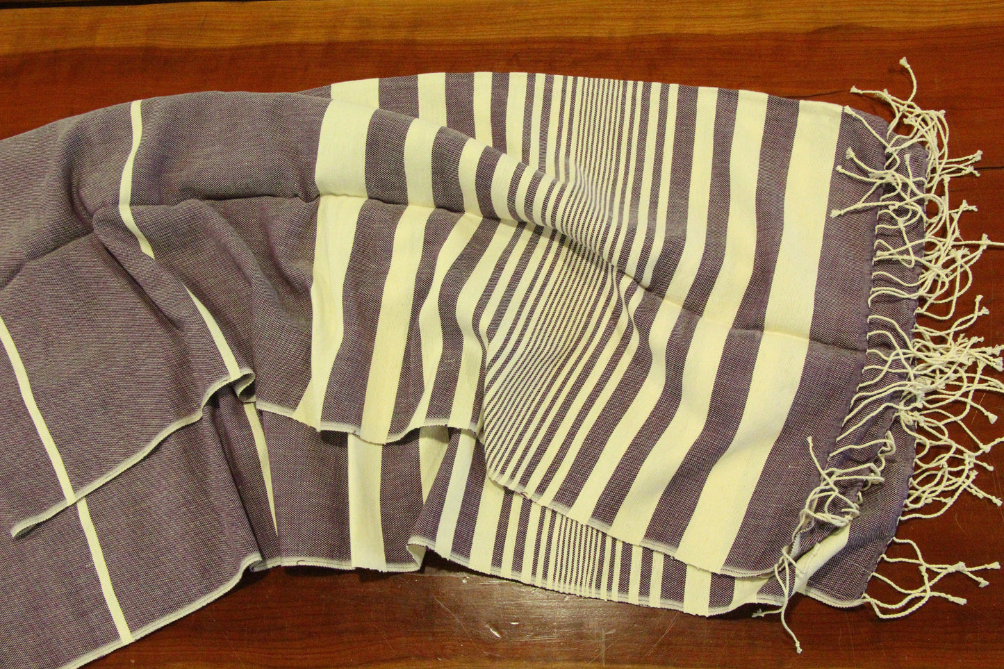 Purple Stripe Beach Towel