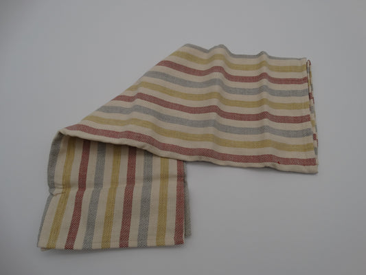 Yellow, Red, and Blue Striped Tea Towel