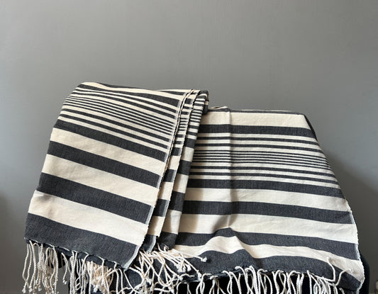 Grey Stripe Beach Towel