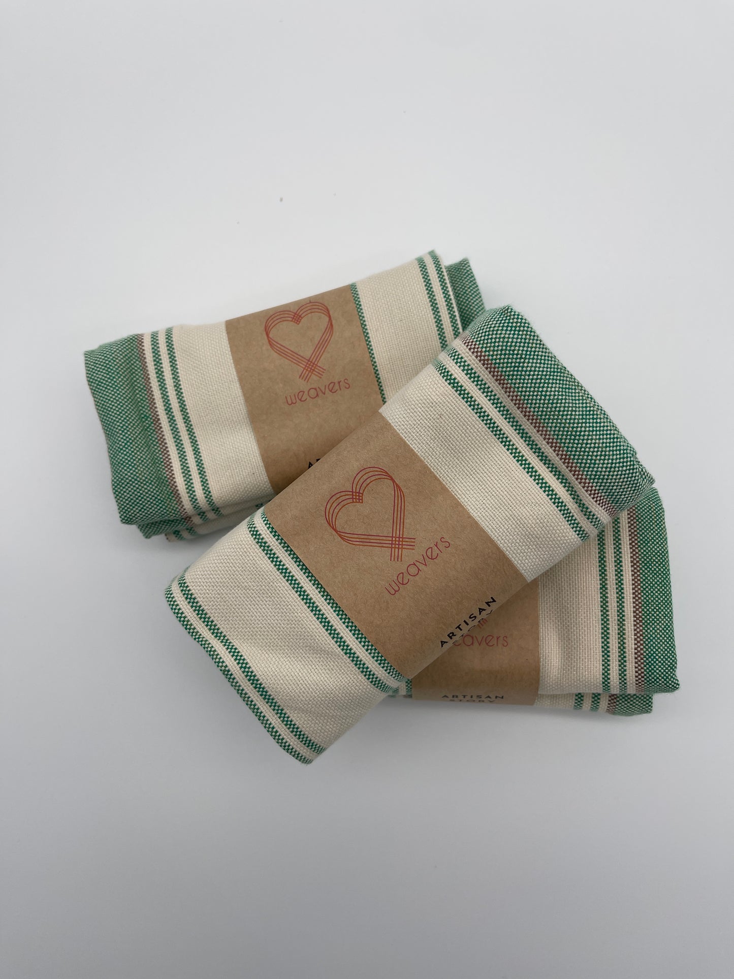 Kelly green Stripe Tea Towel Set