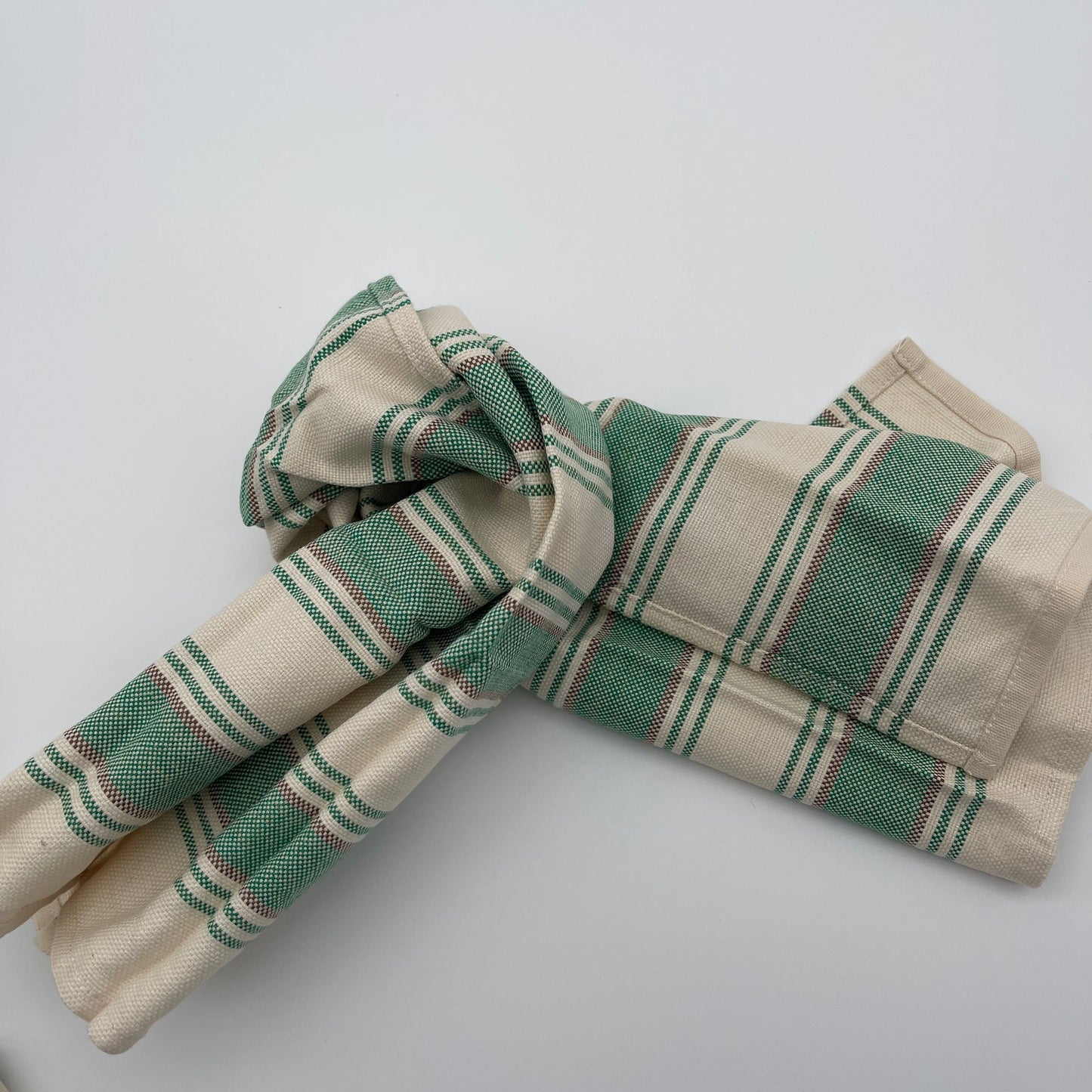 Kelly green Stripe Tea Towel Set