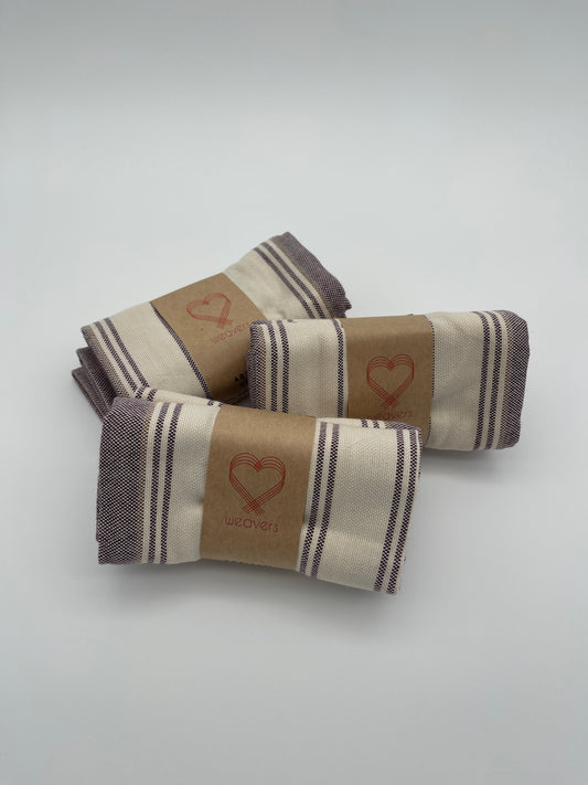 Maroon Striped Tea Towel