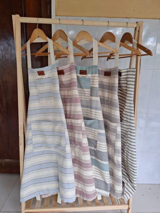 Navy Candy Stripe Apron