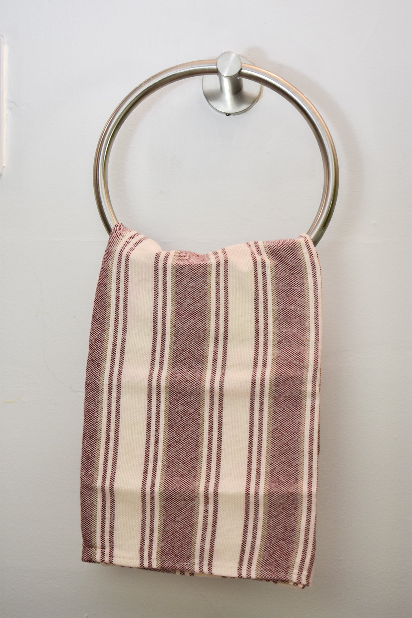 Maroon Balanced Striped Tea Towel