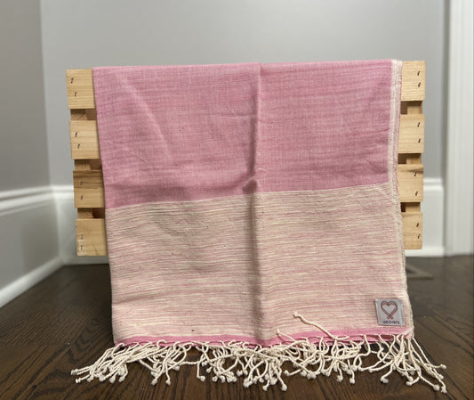 Pink Aztec Textured Wide Scarf