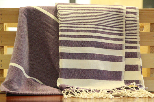 Purple Stripe Beach Towel